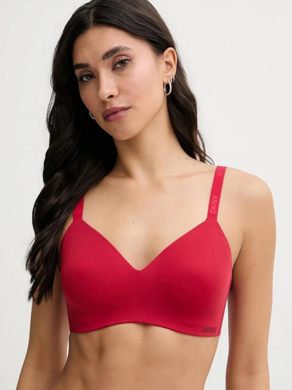 NWT Cherry Red 32B DKNY Active Donna Karan Active Comfort Wire Free T-Shirt Bra